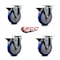 Service Caster 5'' Blue Poly Wheel Swivel Top Plate Caster Set Posi Brake, 4PK SCC-20S514-PPUB-BLUE-PLB-4 - alternate 2